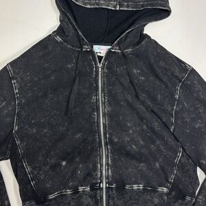 Hippie Rose Charcoal Knit Hoodie